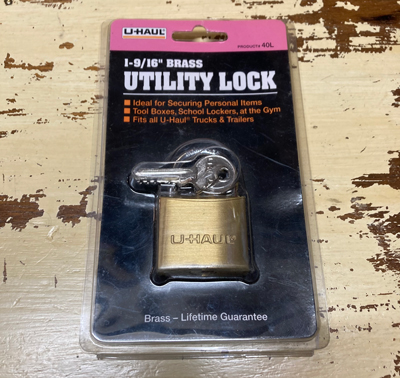 U-HAUL 1-9/16 BRASS UTILITY LOCK ユーホール 南京錠