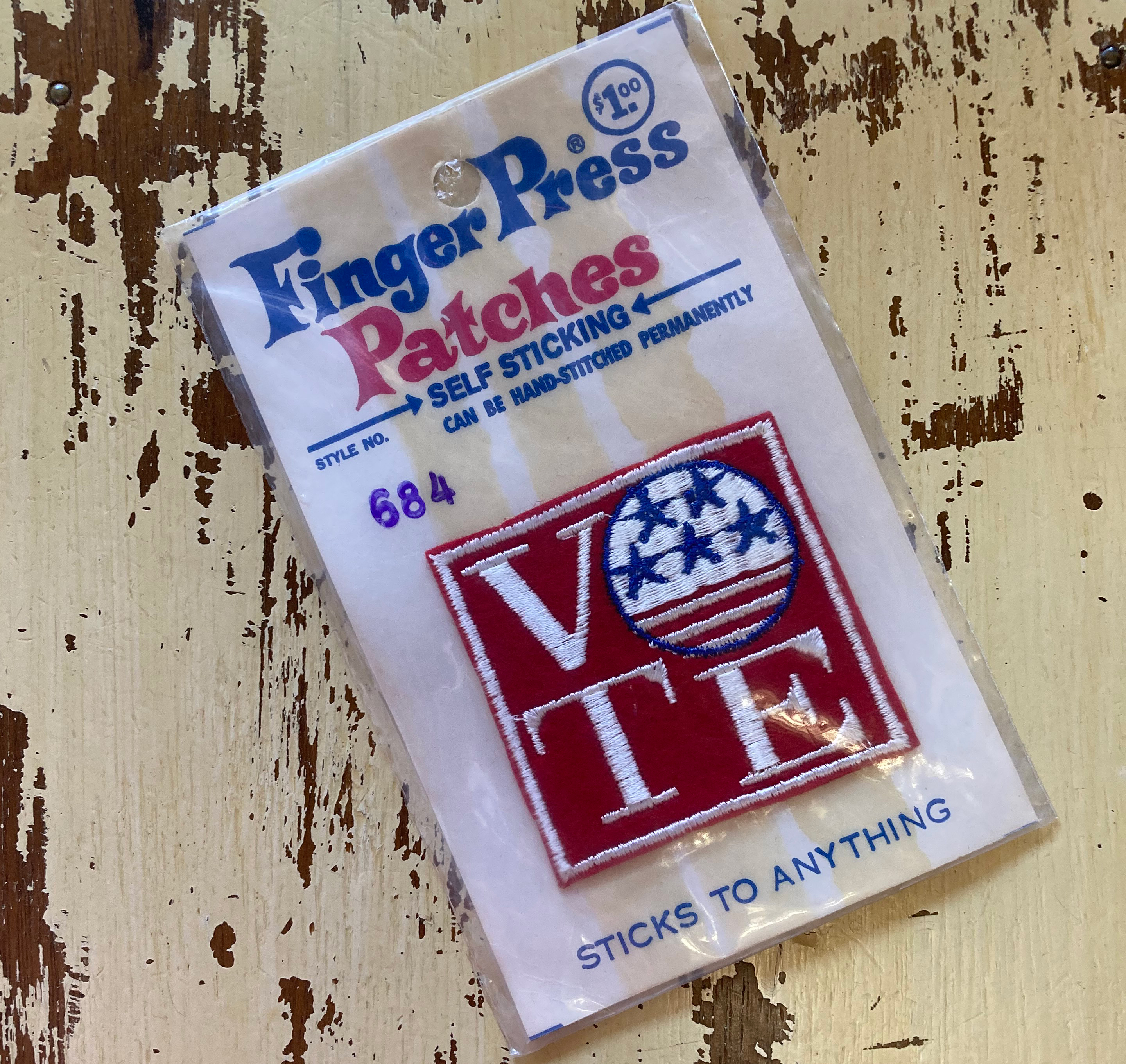 Vintage 70s VOTE Patch デッドストック ワッペン